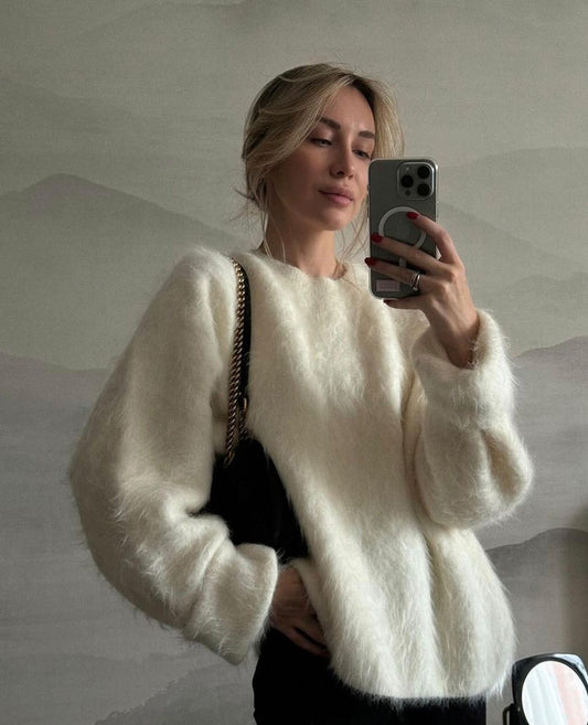 Women's Faux Mink Pullover – Soft & Relaxed Fit