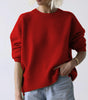 Cozy Round-Neck Loose Knit Sweater – Soft