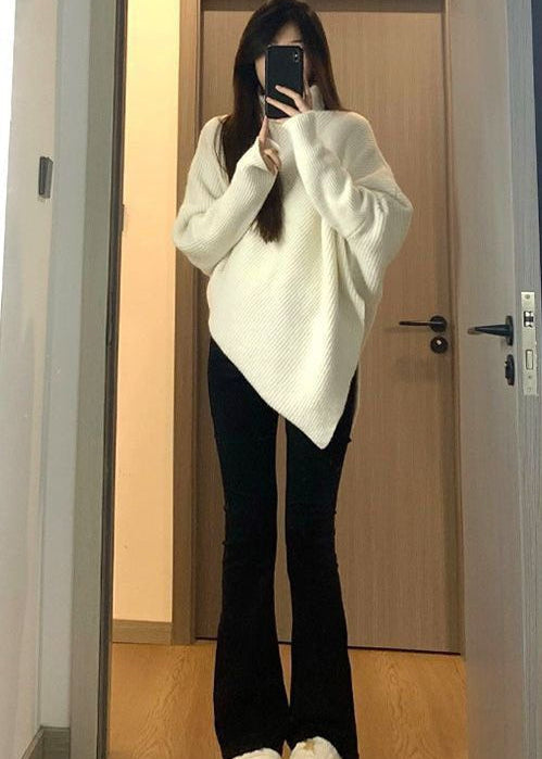 Elegant High-Neck Batwing Sleeve Sweater – Soft, Cozy & Modern