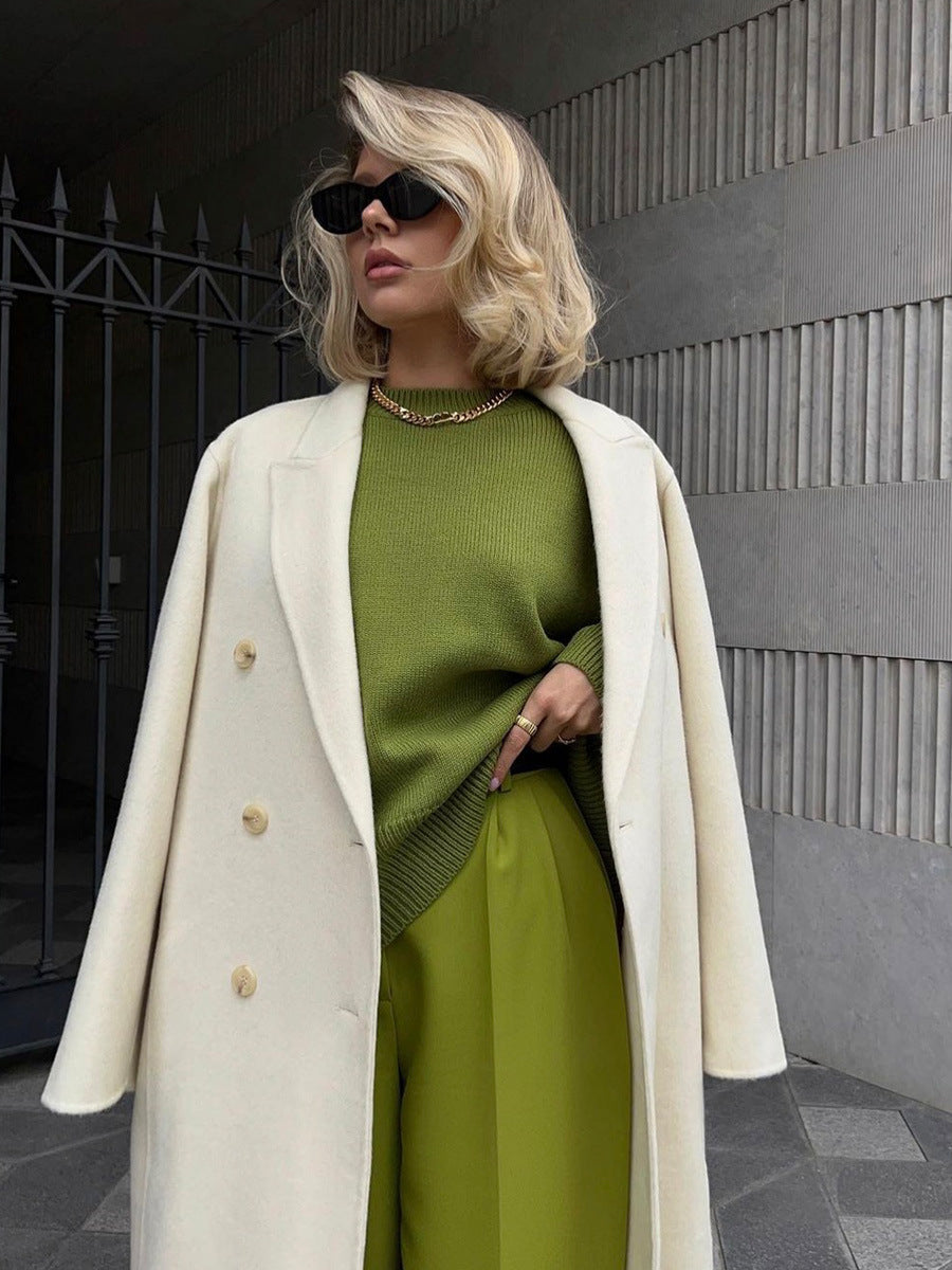 Cozy Round-Neck Loose Knit Sweater – Soft