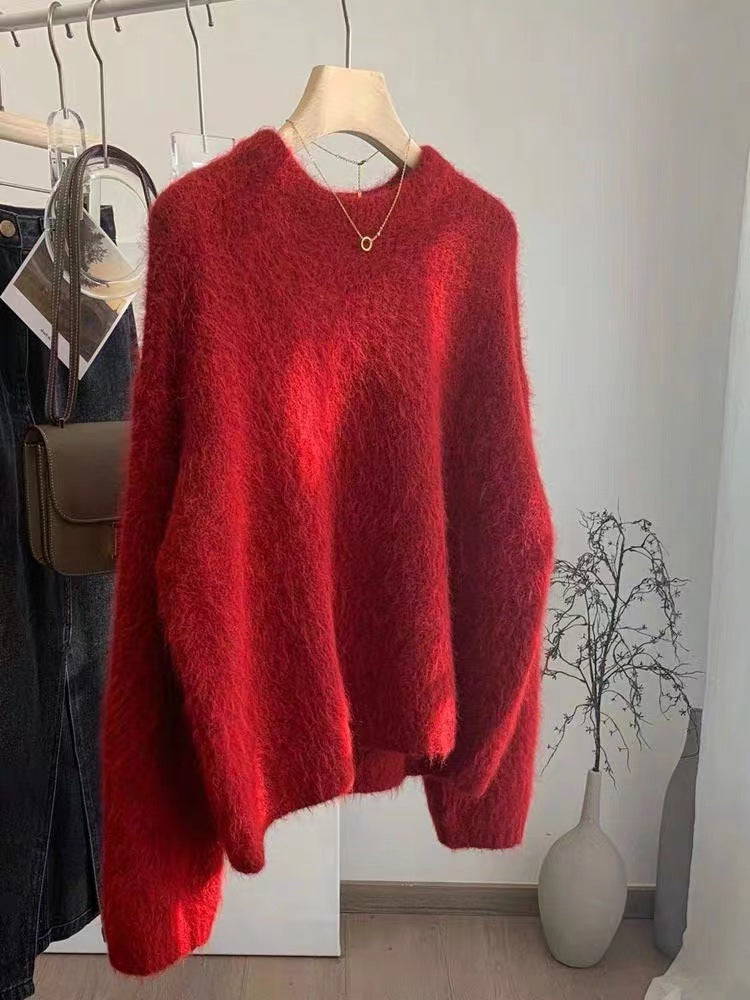 Women’s Winter Plush Cashmere Sweater – Thick, Soft & Relaxed Fit Knit