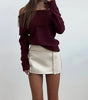 Minka Off Shoulder Knit Cabernet