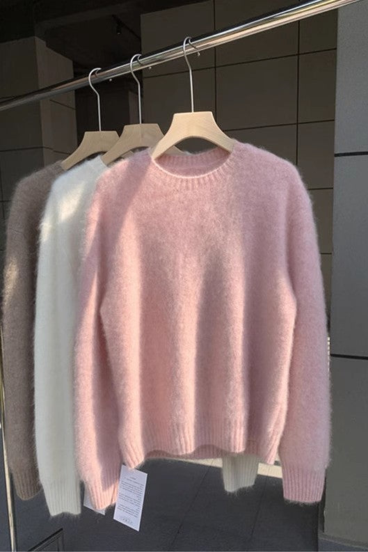 Women’s Winter Plush Cashmere Sweater – Thick, Soft & Relaxed Fit Knit