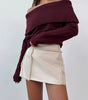 Minka Off Shoulder Knit Cabernet