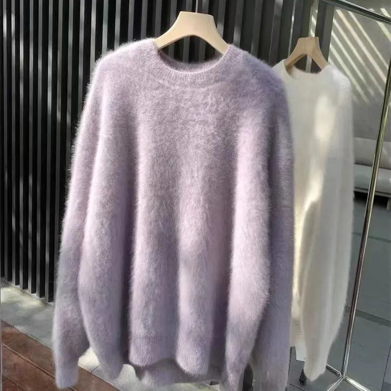 Women’s Winter Plush Cashmere Sweater – Thick, Soft & Relaxed Fit Knit