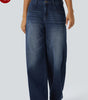 Casual Mid-Rise Denim Multi-Pocket Stretchy Jeans