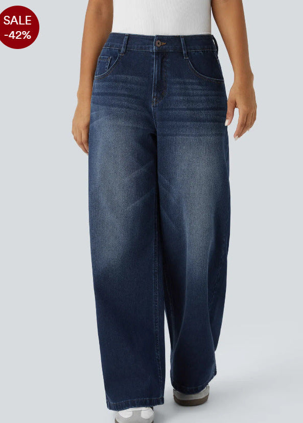 Casual Mid-Rise Denim Multi-Pocket Stretchy Jeans