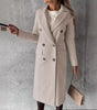 Classy Notch Lapel Double Breasted Waist Tie Thermal Coat