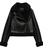 Clarova Double-Faced Faux Leather Jacket – Black