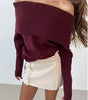 Minka Off Shoulder Knit Cabernet