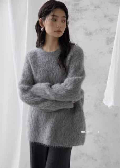 Women’s Winter Plush Cashmere Sweater – Thick, Soft & Relaxed Fit Knit