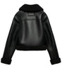 Clarova Double-Faced Faux Leather Jacket – Black