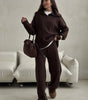 High-Neck Half-Zip Two-Piece Set